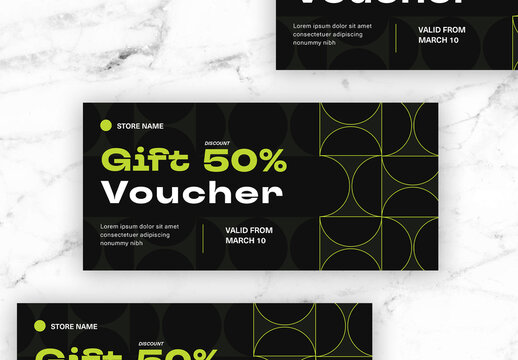 Black and Green Gift Voucher