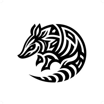 recommend clip art: Armadillo; pangolin in modern tribal tattoo, abstract line art of animals, minimalist contour. Vector