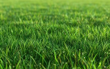 Fototapeta premium Dewy Morning Grass Field