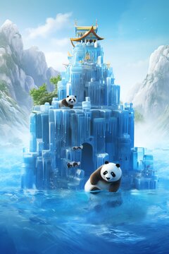 To feed a picky panda, zookeepers sculpted ice castles filled with frozen treats, bamboo shoots, and hidden honey surprises