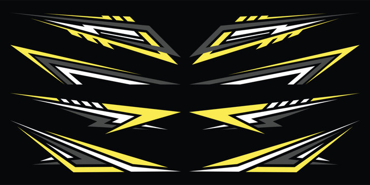 Sport car decal stripes. Speed lines, Sports stripes, racing tuning strips and car sticker vector set. Vector illustration