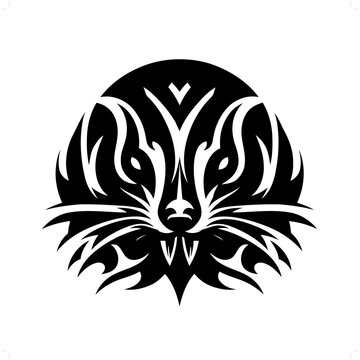 recommend clip art: mole in modern tribal tattoo, abstract line art of animals, minimalist contour. Vector