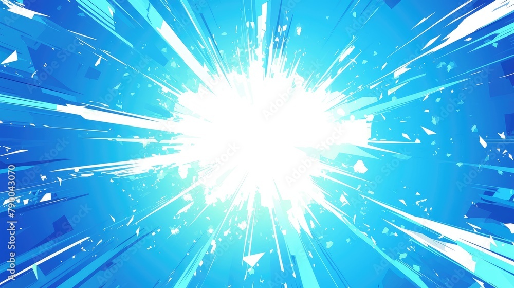 Wall mural a vivid white light beams down against a brilliant blue backdrop creating a celestial effect in spac