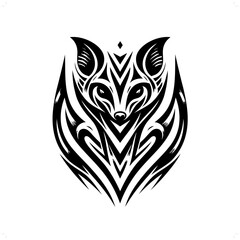 numbat in modern tribal tattoo, abstract line art of animals, minimalist contour. Vector