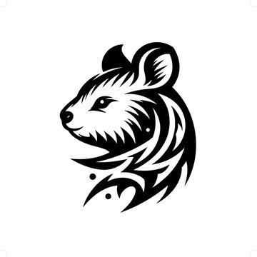 recommend clip art: Quokka in modern tribal tattoo, abstract line art of animals, minimalist contour. Vector