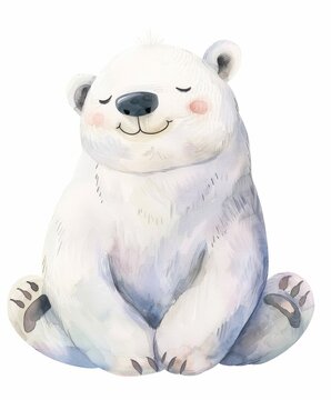 Christmas polar bear art illustration