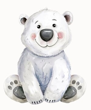 Christmas polar bear art illustration