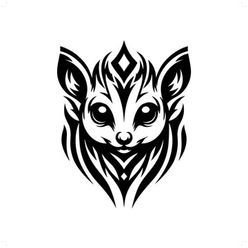 recommend clip art: Sugar glider in modern tribal tattoo, abstract line art of animals, minimalist contour. Vector