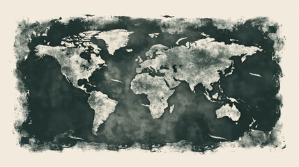 World map made in grunge style.