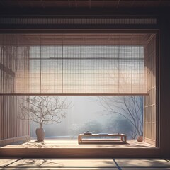 Escape to a Peaceful Japanese Tea House Retreat in this Minimalist Interior Scene