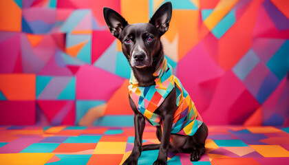 dog on the colorful background