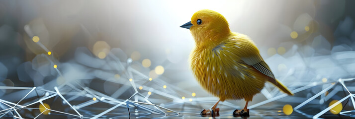bird in the grass, Sunny Feathers: The Radiant World of Yellow Birds. 
