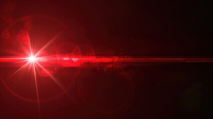 abstract red of lighting for background. digital lens flare in dark background