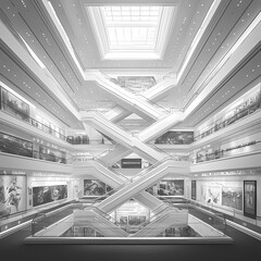 Explore the Elegance of a High-End Art Gallery's Staircase and Rotunda - obrazy, fototapety, plakaty