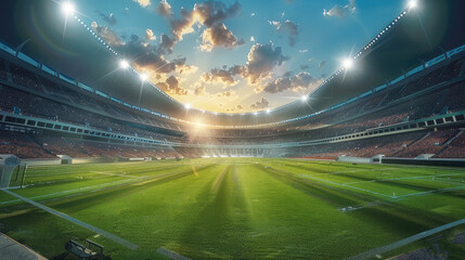Football stadium, Enjoy a football match, active, sport. Generative AI.