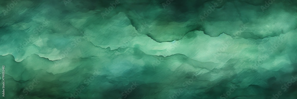 Poster green watercolor abstract texture background with layered waves. generative ai