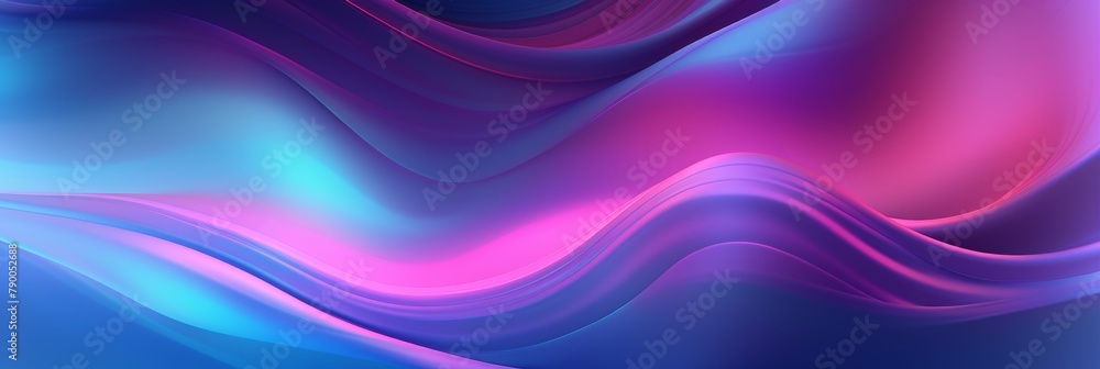 Poster futuristic neon swirls in abstract fluid art design. wave patterns background. generative ai