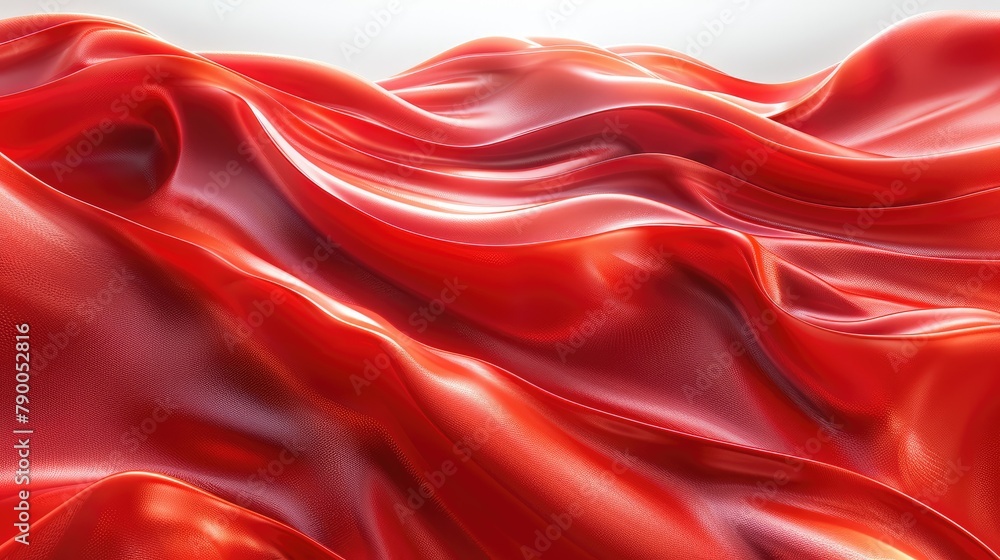 Poster the background is red and abstract. composition of dynamic shapes. generative ai.