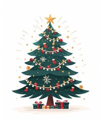 Christmas tree art illustration