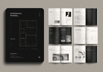 Digital Architecture Brochure Template Design Layout - obrazy, fototapety, plakaty