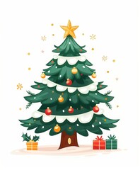 Christmas tree art illustration