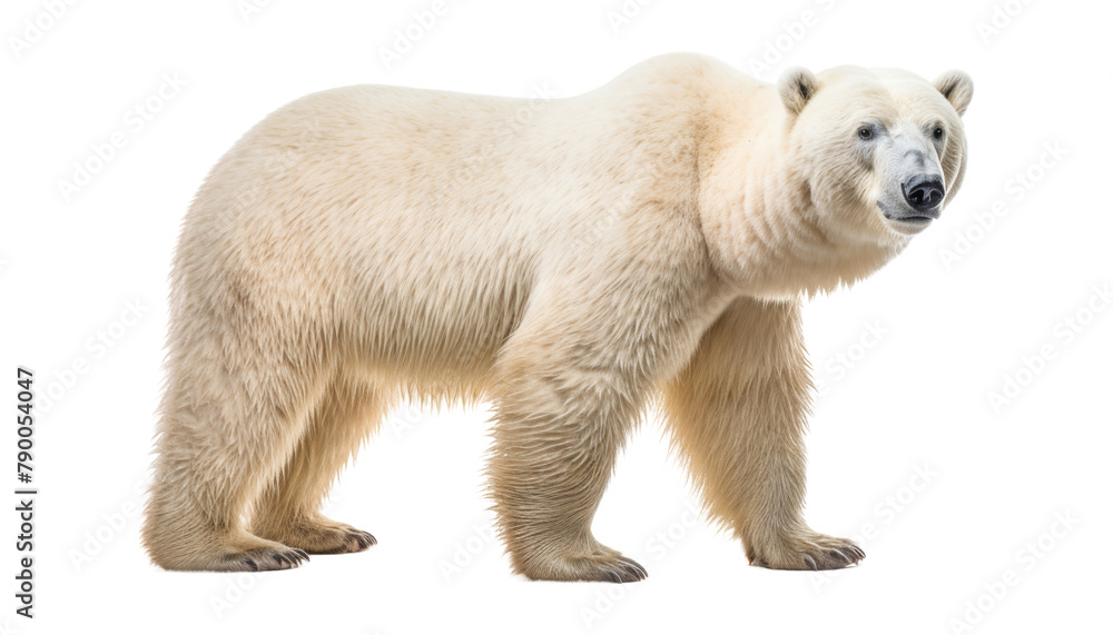 Wall mural polar bear isolated on transparent background cutout