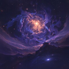 Mesmerizing Space Art: Star Formation Nebula with Sun-like Evolving Stars - obrazy, fototapety, plakaty