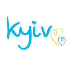 Kyiv blue heart letter logo vector design