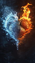 Fiery and Frozen Heart Concept Art