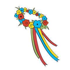 vector illustration of a flower wreath - 790057011