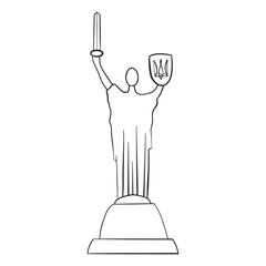 statue of liberty and ukraine flag vector illustration design