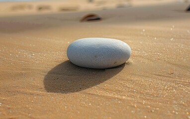 Fototapeta na wymiar Smooth Stone on Sandy Beach