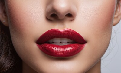 Close up photo of woman's lips with natural make up