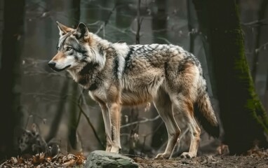 Obraz premium Majestic Wolf in Natural Habitat