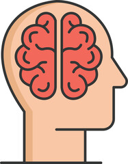  Human brain Vector icon which can easily modify or edit