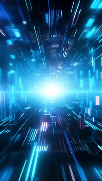blue glowing luminous particles as science fiction background or modern sience technology, dots, lines abstract structure.