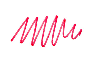 Obraz premium Hand drawn red marker scribble on transparent background, cut out. Design element.