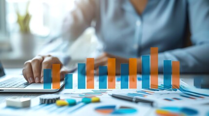 A visual representation of a successful businesss revenue growth yearoveryear