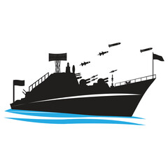 battleship vector illustration symbol design