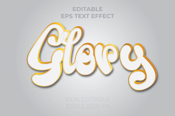 Free vector glory 3D text effect editable shiny and elegant text style