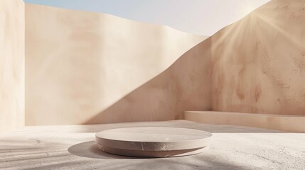 Stone podium for cosmetics display