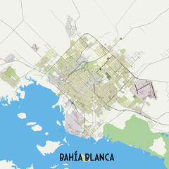Bahía Blanca Buenos Aires Province Argentina map poster art