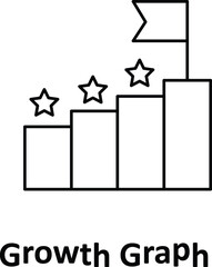 Growth graph Vector icon which can easily modify or edit