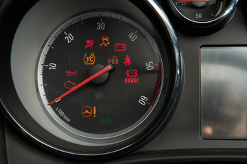 Light error illuminated on car dashboard