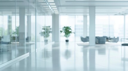 Blurred Modern Corporate Office Interior