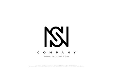 Letter SN or NS Logo Design