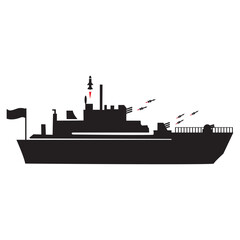 Obraz premium battleship vector illustration symbol design
