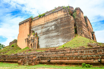 views of famous pahtodawgyi unfinished monument in maldaya, myanmar - 790069879