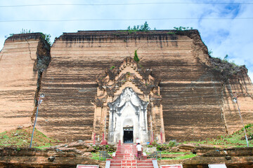 views of famous pahtodawgyi unfinished monument in maldaya, myanmar - 790069880