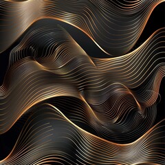 Abstract brown background with golden waves